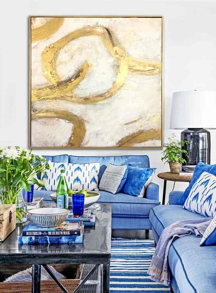 Modern Original Handmade Gold Leaf Abstract Canvas Artwork WS5FF